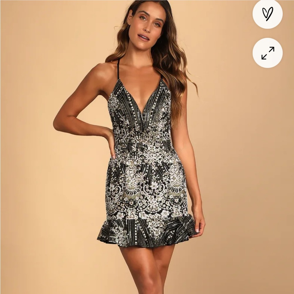 Silver and Gold LuLus Tie dress